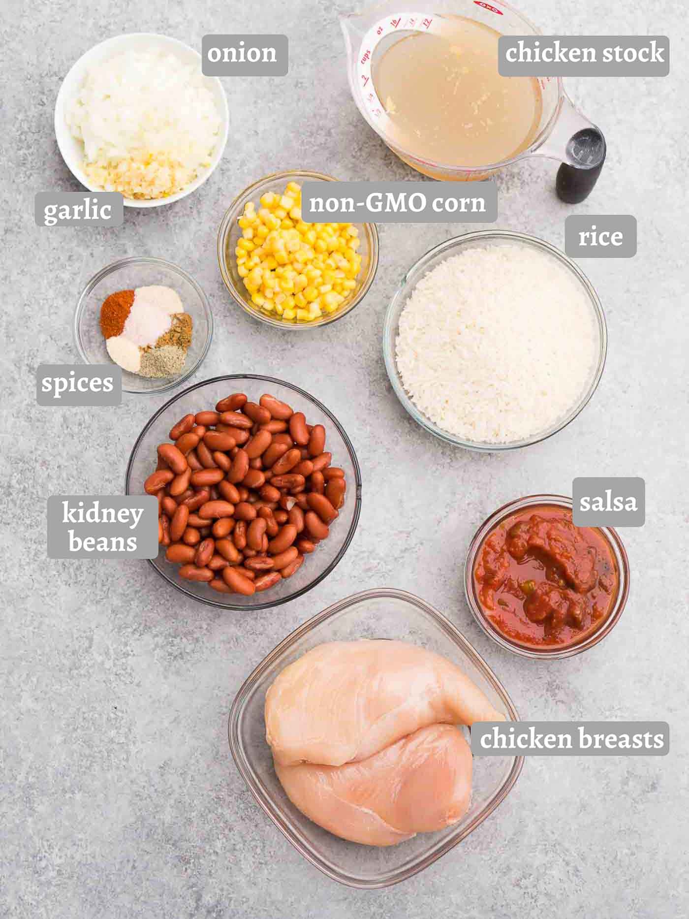ingredients for southwest chicken and rice