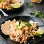 chicken and rice southwestern style served on a plate