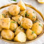 close up image of boiled potatoes on a plate