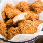 baked chicken nuggets in a basket