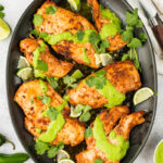 peruvian chicken served with green sauce