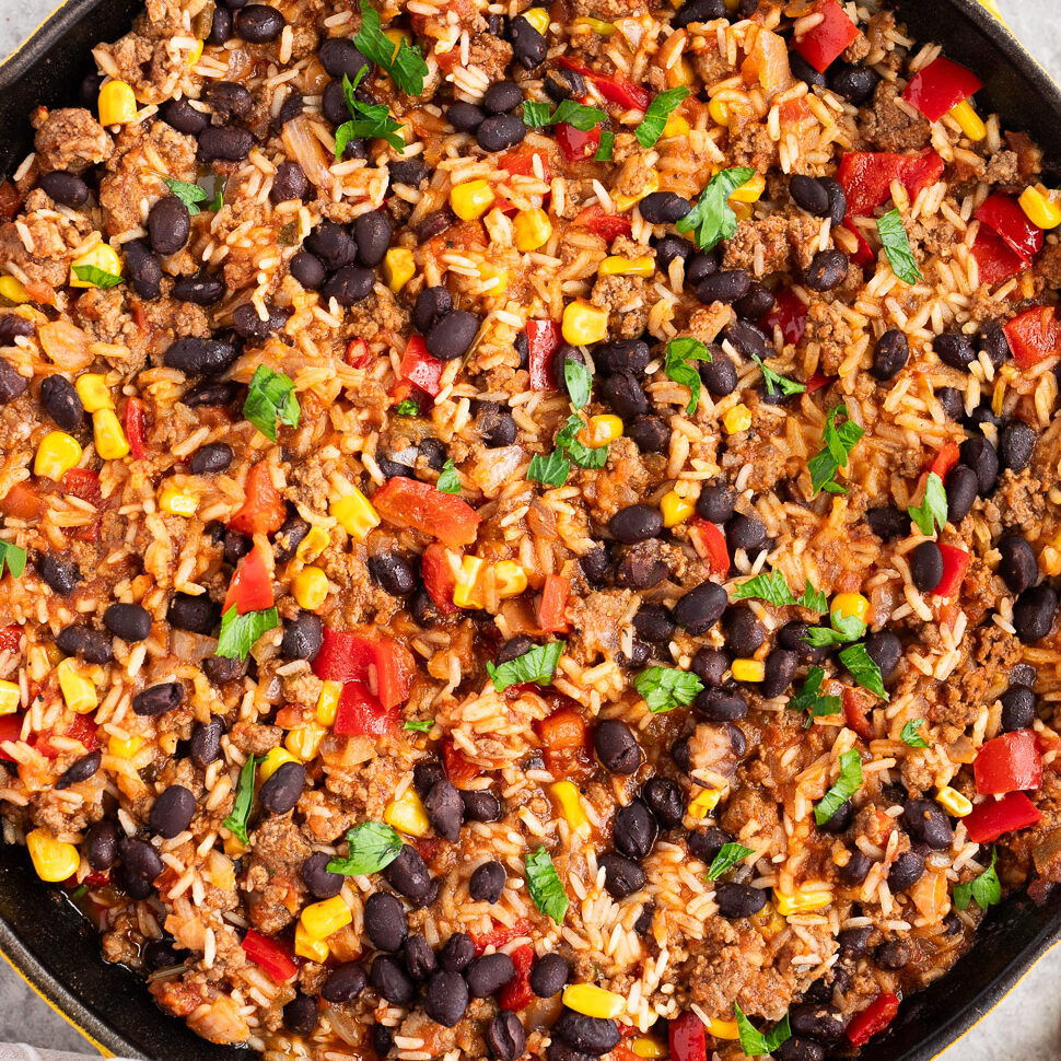 Mexican Beef and Rice Skillet