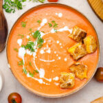 roasted tomato soup with grilled cheese croutons