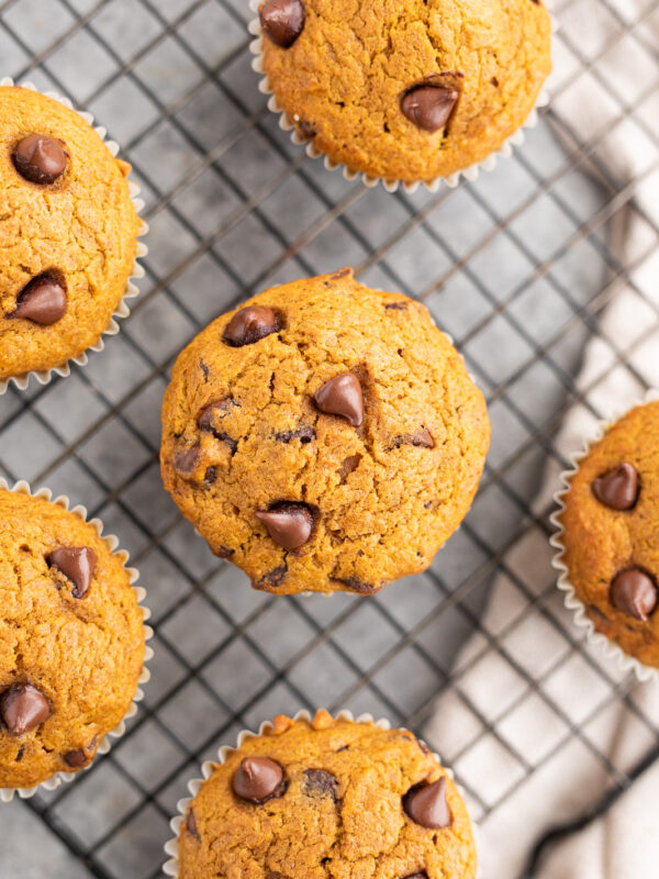 healthy Pumpkin Muffins with Chocolate Chips