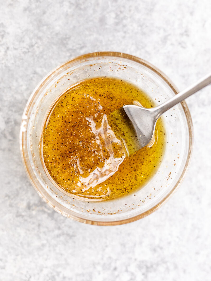 honey and olive oil in a bowl