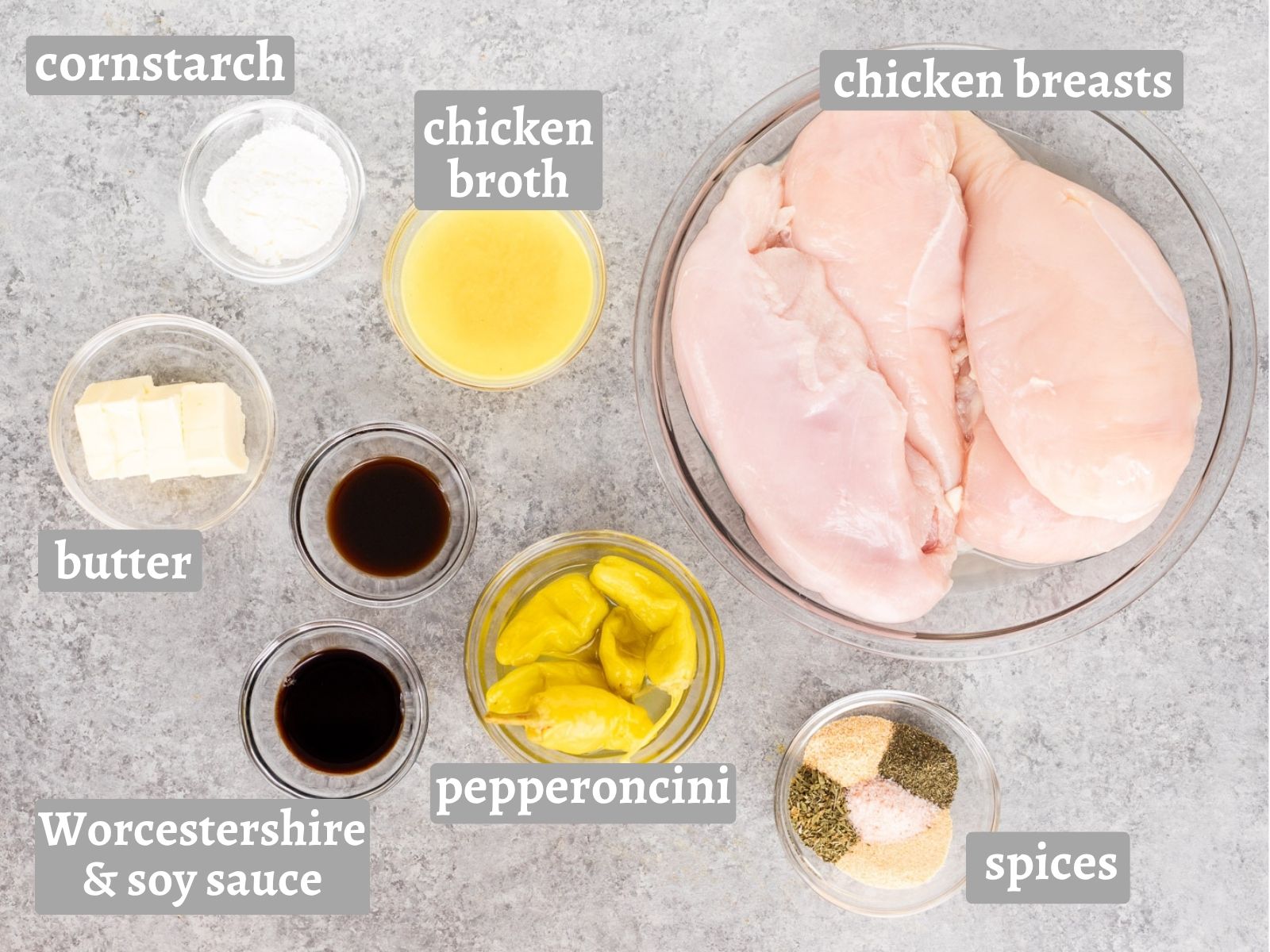 ingredients for Mississippi chicken to make from scratch