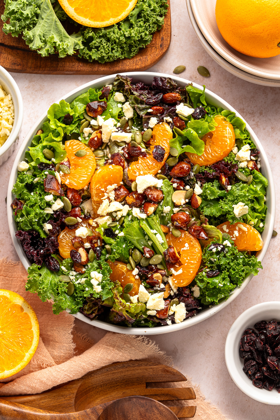 assembling citrus salad