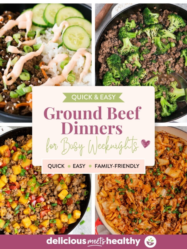 Ground beef dinners for busy weeknights collage of easy recipes