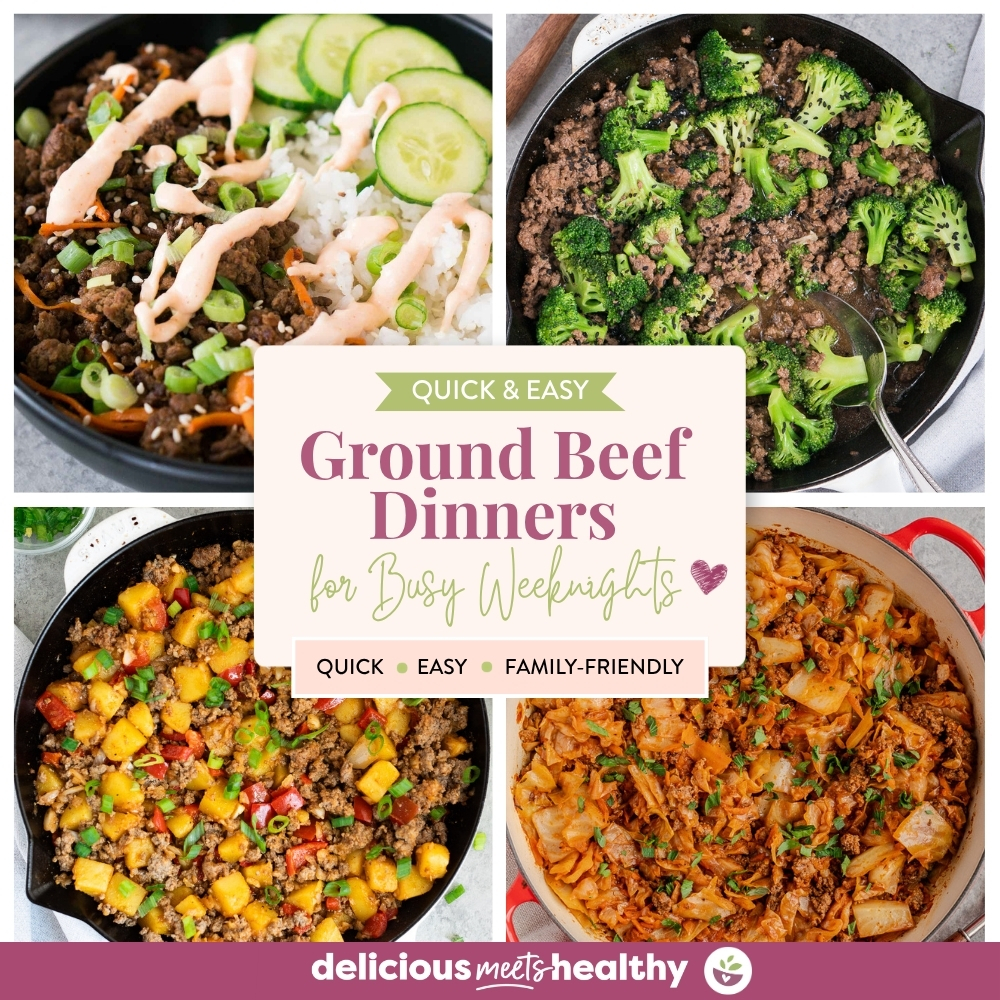 Ground beef dinners for busy weeknights collage of easy recipes