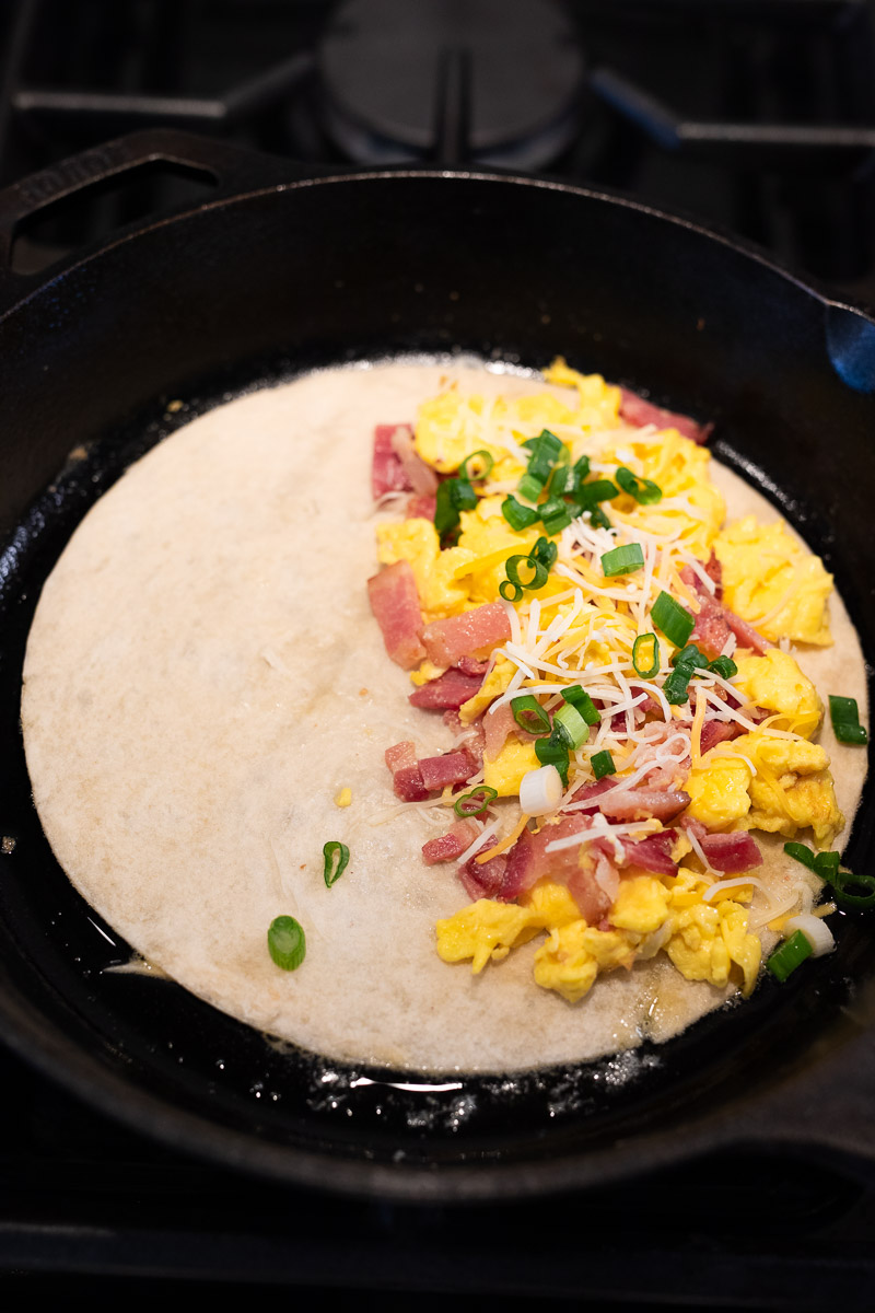 filling breakfast quesadilla